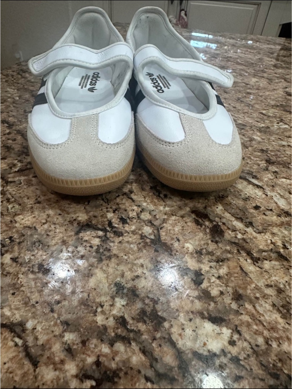 Adidas Samba Mary Jane Sneakers White with Black Stripes and Gum Sole - Picture 3 of 5